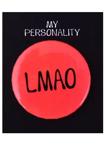 Значок круглый LMAO (коралловый) (металл) (38см) (ЗН2021-008)