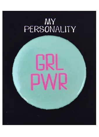 Значок круглый Girl Power (мятный) (металл) (38см) (ЗН2021-009)
