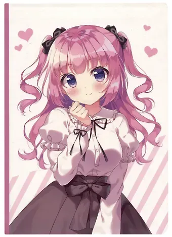 Блокнот Аниме Девушка с бантиком (Сёдзё) (цветная)