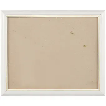 Рама со стеклом, дерево, белая с золотом, 24 х 30 см