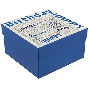 Подарочная коробка «Happy birthday», синяя, средняя