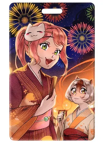 Чехол для карточек Аниме Девушки на фестивале (цветная)