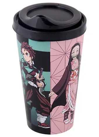 Стакан аниме Demon Slayer Tanjiro и Nezuko (пластик) (550 мл)