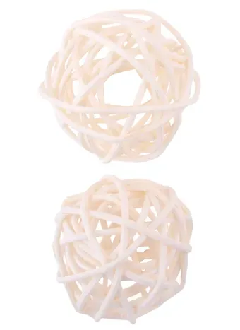 Шар декоративный из лозы, Молочный (2шт.)