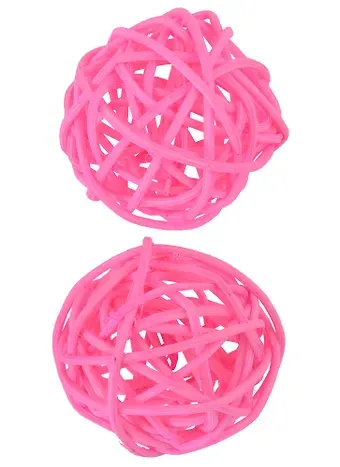 Шар декоративный из лозы, Розовый (2шт.)