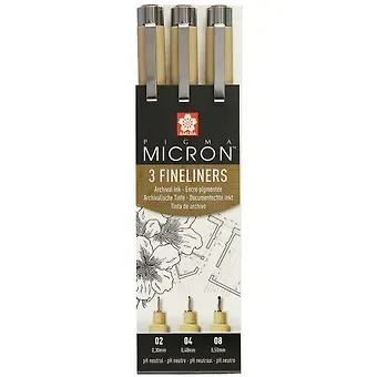 Ручки капиллярные «Pigma Micron», Sakura, 3 штуки