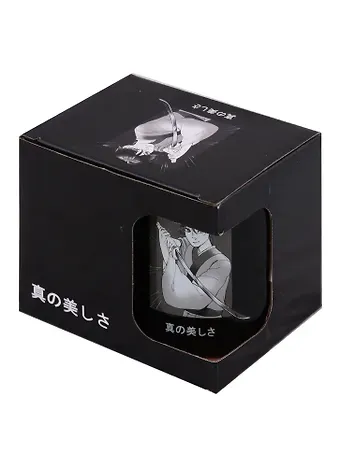 Кружка Аниме Парень с мечом (Сёнэн) (черная) (керамика, деколь) (330мл) (коробка)