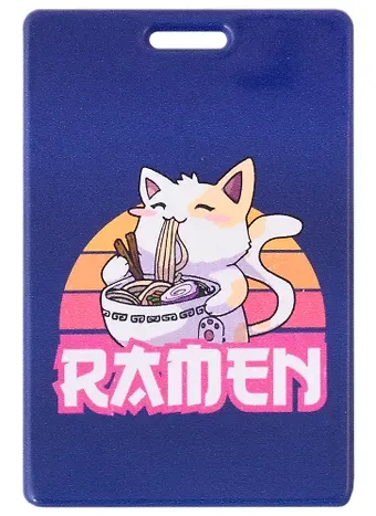 Чехол для карточек вертикальный Аниме Кот с рамен