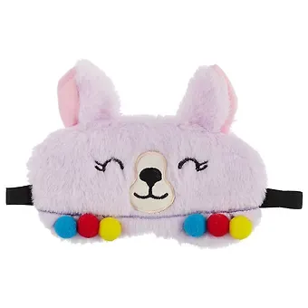 Маска для сна Лама с ушками и помпонами (плюш) (пакет) (12-37534-XJXL-002)