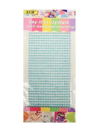 Стразы полужемчужины на подвесе с напылением, 442 шт, 4 мм, голубовато-мятные