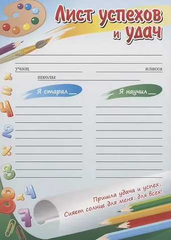 Комплект плакатов для школьника 11 в 1: Лист успехов и удач, Таблица умножения, Части речи, Падежи, Состав числа, Буквы и звуки русского языка.