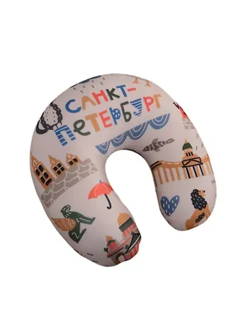 Подголовник-антистресс СПб Символы города (бежевый) (35х35) (ПА2020-21)