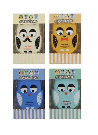 Ластик Сова с усами (ПВХ бокс)