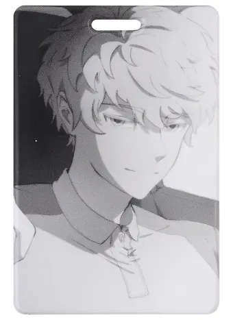 Чехол для карточек вертикальный Аниме Синтонимы Персонаж Портрет (ч/б) (Медина Мирай) (ДК2022-420)