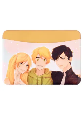 Чехол для карточек горизонтальный Аниме Синтонимы Три персонажа (цветн) (Медина Мирай) (ДКГ2022-114)