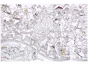 Большая раскраска по цифрам «Новогодняя сказка». 90х60 см