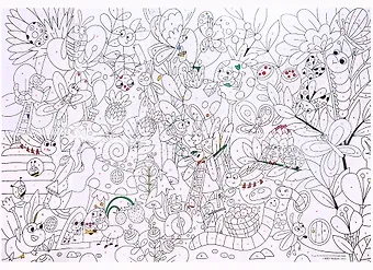 Большая раскраска по цифрам «Цветочки и букашки». 90х60 см