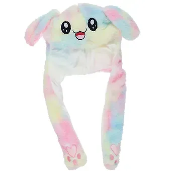 Шапка с двигающимися ушками Зайчик (градиент) (иск.мех) (50х44)