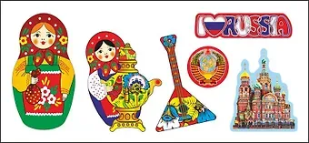 Сувенир АКМ Набор магнитов Матрешка. Спас (смола)