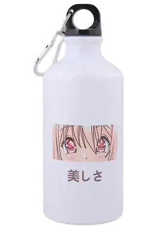 Бутылка с карабином Аниме Глаза (розовые) (металл) (500мл)