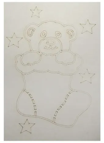 Трафарет Мишка в носке А5 (148х210) (541) (3+) (Песочный мир)