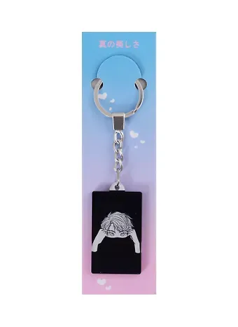 Брелок Аниме Синтонимы Персонаж с воротником (ч/б) (Медина Мирай) (акрил) (3х5)