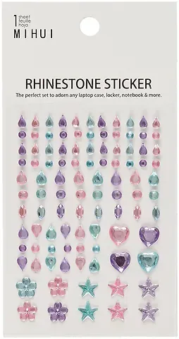 Стразы самоклеящиеся ассорти микс цветов