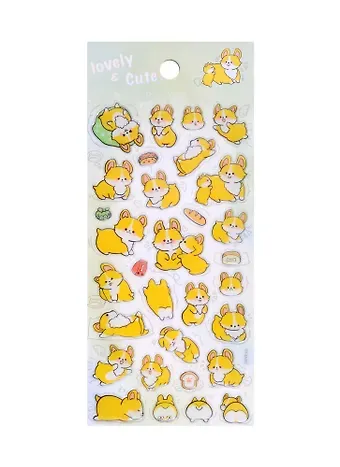 Наклейки  Корги, PVC