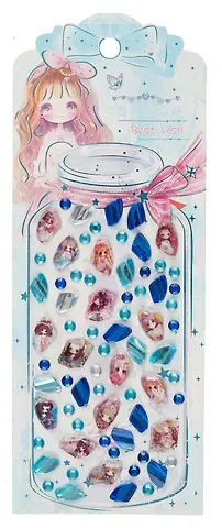 Стразы самоклеящиеся фигурные (голубой микс)