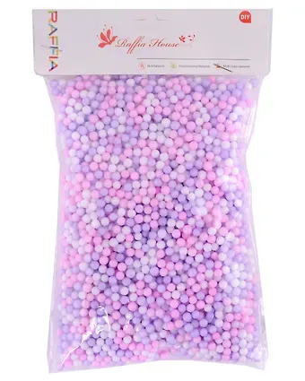 Декоративные шарики для рукоделия розовый микс, размер 0,4 -0,6см, 10г.