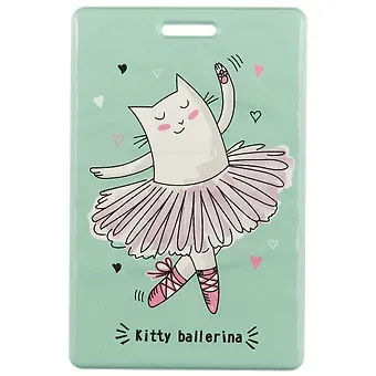 Чехол для карточек Kitty ballerina зеленый (ДК2017-130)
