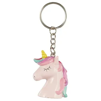 Брелок Единорог с разноцветной гривой (полистоун) (4 см) (12-FENGDA-XQ77668)