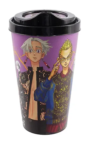 Стакан с крышкой Токийские мстители. Идзана и Кисаки (пластик) (550 мл)