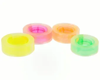 Лента клейкая 19мм*33м прозрачная с цветной втулкой, в ассортименте, 1 штука