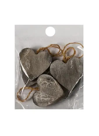 Заготовка из дерева, сердце с веревочкой, 5 шт, 3,5*3,5, серый (11-00410-15-2054G)