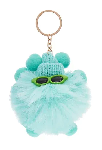 Брелок-помпон с очками (иск.мех) (10 см) (12-0899-b5) Bookvalno