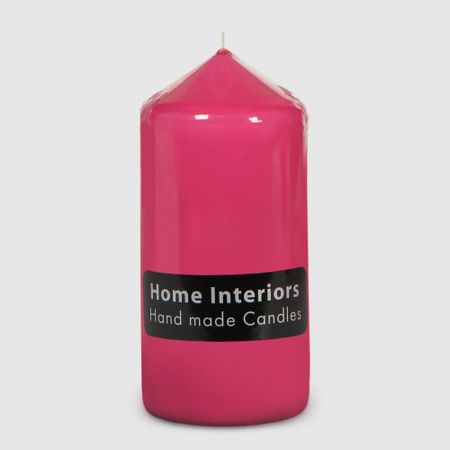 Свеча столбик Home Interiors розовый 7х15 см