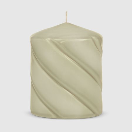 Свеча столбик витой Home Interiors светло-серый 7х9 см