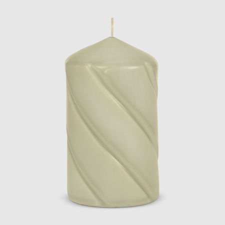 Свеча столбик витой Home Interiors светло-серый 7х12 см