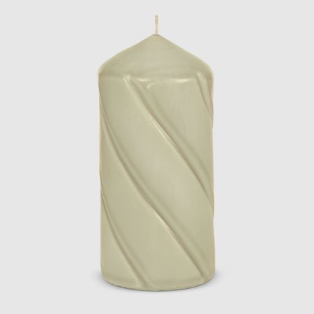 Свеча столбик витой Home Interiors светло-серый 7х15 см