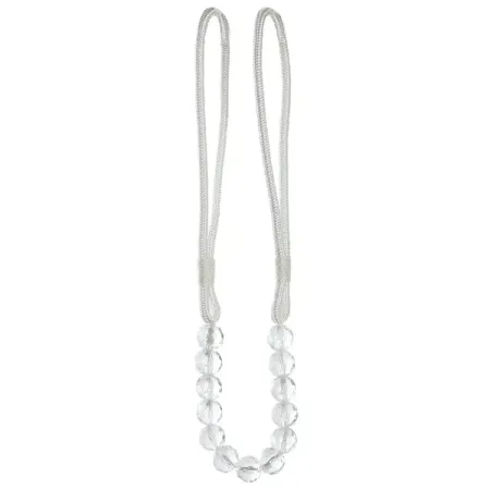 Подхват для штор Стразы 21041 70 см металл цвет белый стразы рисинки на подвесе 180 шт 8 мм молочные