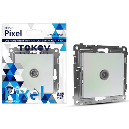 Розетка TV Tokov Electric Pixel проходная 4db перламутровая