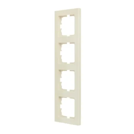 Рамка для розеток и выключателей Lezard Vesna 4 поста цвет кремовый