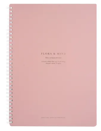 Тетрадь в клетку Be Smart, Flora, А4, 96 листов, розовая