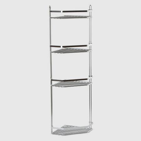 Полка в ванную угловая Teknotel 4 яруса 20x20x76 см хром