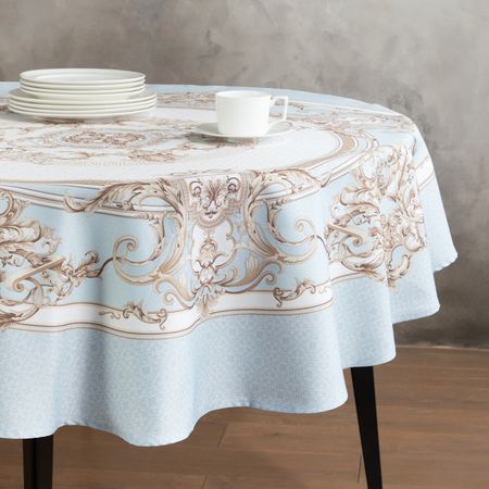 Скатерть Ermete круглая цк 145х145 азбука лоскутная