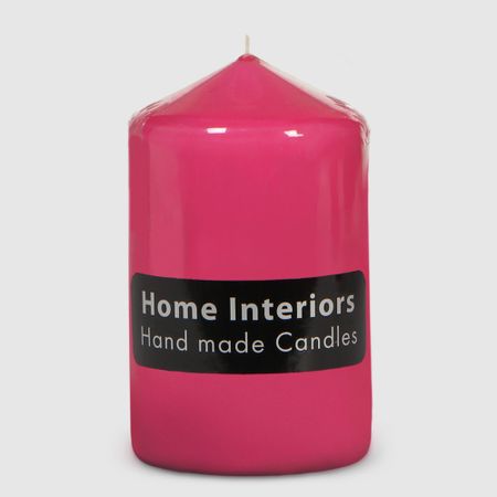 Свеча столбик Home Interiors розовый 7х12 см