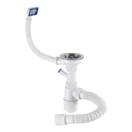 Сифон для мойки Wirquin Элит 3 1/2х40 мм с выпуском d115 мм с переливом с соединением 40/50 мм (30975130)