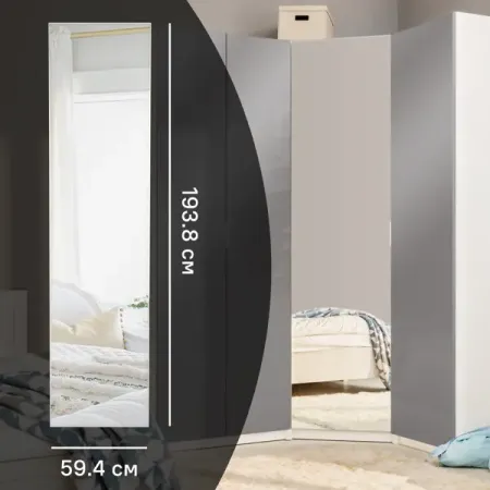 Дверь с зеркалом для шкафа Лион 59.4x193.8x2.1 см ЛДСП цвет серый озонатор кварцевый в бутылках 40 г ч с сертификатом ce fcc rohs