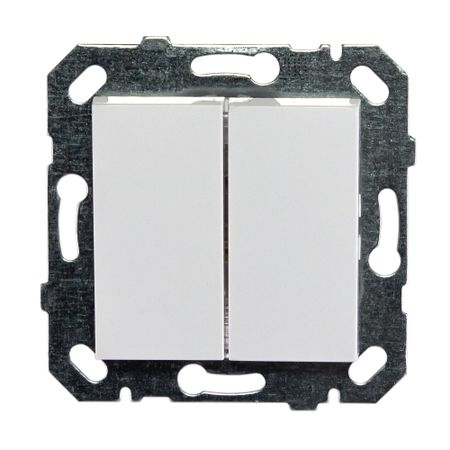 Выключатель Netelsan Byobu встраиваемый двухклавишный белый